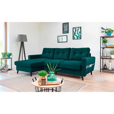 Schönes Schlaf-Ecksofa mit Longchair zu verkaufen!