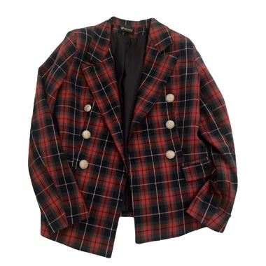 Blazer vintage à carreaux écossais