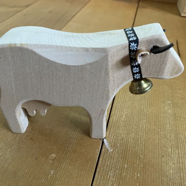 Wooden Cow with Bell