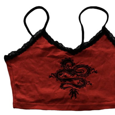 Crop top rouge dragon