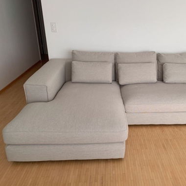 Beige Ecksofa L sofa 