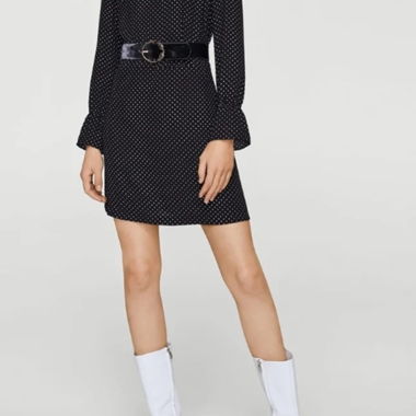 Robe noire à pois Mango