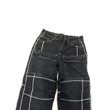 Vintage-Black Cargo Jeans-with Contrast stitching