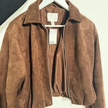 H&M-Braune Wildlederjacke