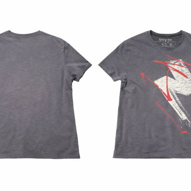 T-shirt grigio con stampa grafica