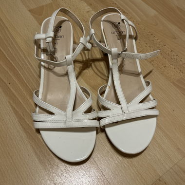 White strappy sandals
