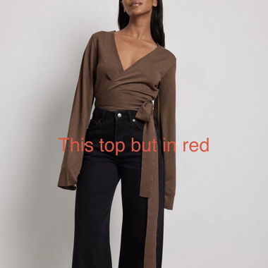 NA-KD Red glitter top 