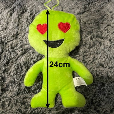 Peluche alien 24 cm – Yeux cœurs rigolote et douce