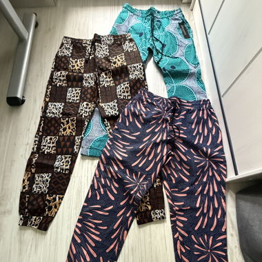 NUOVI 3 Pantaloni con Stampa Africana, Diaspora NY, S e M