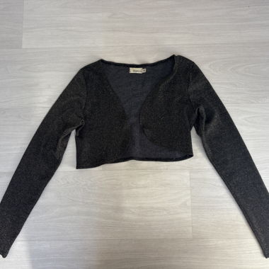 Cardigan Bolero con Glitter Nero