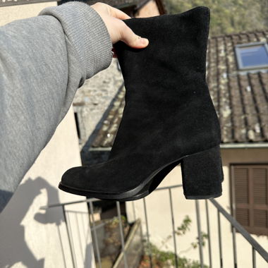 black leather boots