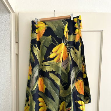 Farm Rio BLACK BANANA CRAZE TIE FRONT SKIRT