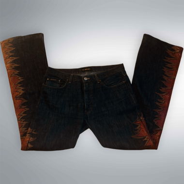 Y2K flame jeans
