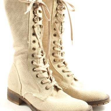 Bottines beiges à lacets rapides