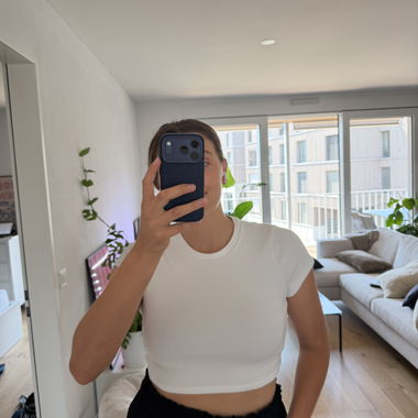 White Crop Top XL - gina tricot