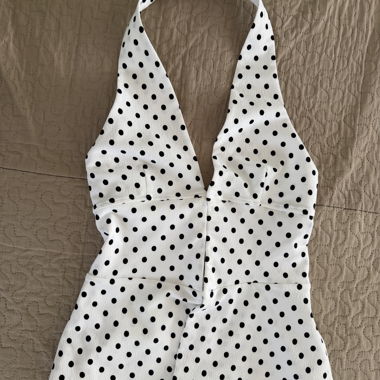 Haut à bretelles à pois