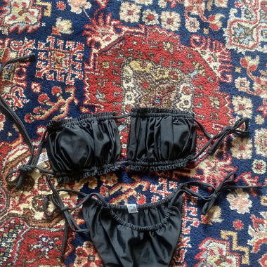 Bikini bandeau set in schwarz 