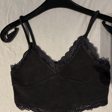 Top in pizzo nero XS