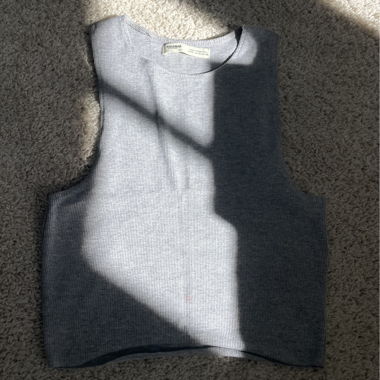 Grey ribbed tank