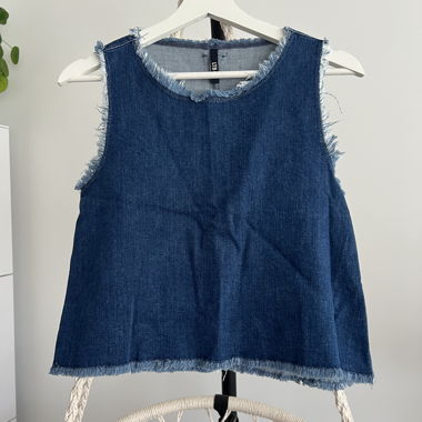 Jeans-Top ohne Aermel