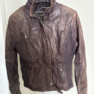 Giacca in pelle marrone