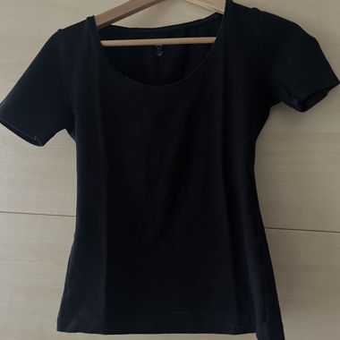 H&M Haut Noir à Manches Courtes