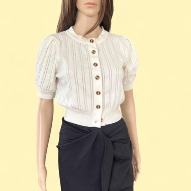 Elegant Soft White Knitted Cardigan