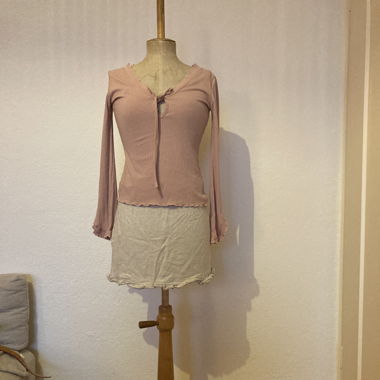 Langarm shirt mit Rüschen