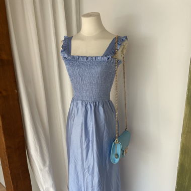 Blue Satin Dress 