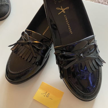 Mocassins noirs vernis femme