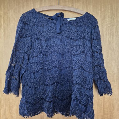 Navy Lace Top