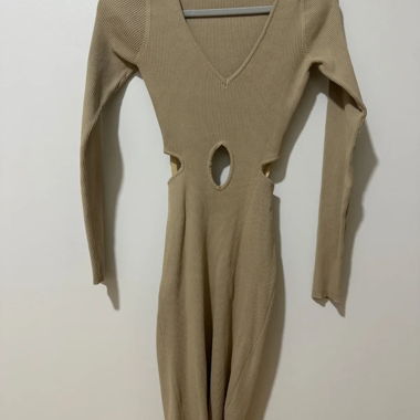 Abito beige Tally Weijl cut-out XS