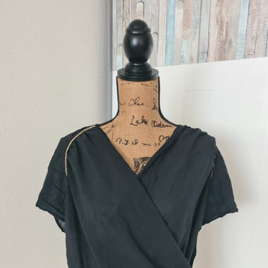 Schwarze Leinen Bluse Gr.L