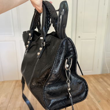 Borsa da città in pelle nera Arena