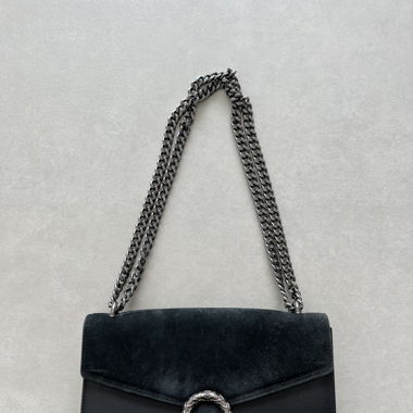 Sac en cuir et en tissu - Noir
