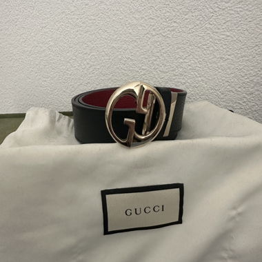 Cintura Gucci reversibile nera/rossa