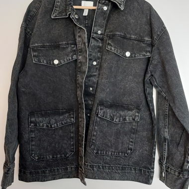 Oversized Black Denim Jacket
