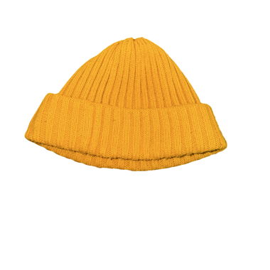 Bonnet en tricot jaune