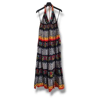 Robe longue à motifs floraux, taille M, bohème