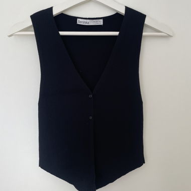 Haut tricoté Bershka noir