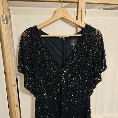 Adrianna Papell vintage sequin Kleid blau UK12