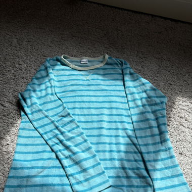 Pyjama Top blau-grün gestreift 