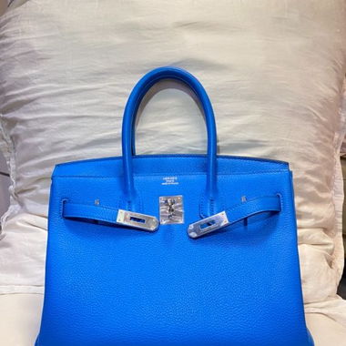 Handtasche Hermes Birkin blau Togo