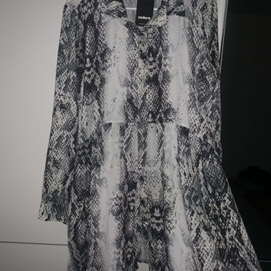 Zebra snake-print blouse dress