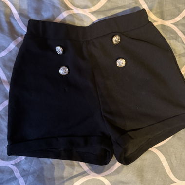 Black cropped top with buttons