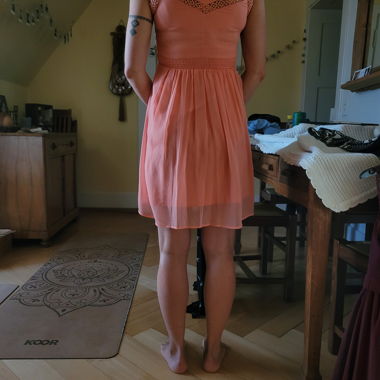 Coral Pink Lace Dress