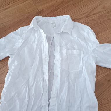 Camicia Blusa di Lino Bianca H&M