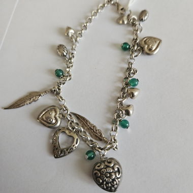 Silber Armband mit Anhängern