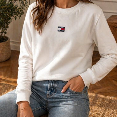 Felpa Tommy Jeans bianca XS