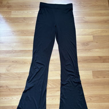 Pantalon évasé noir en jersey